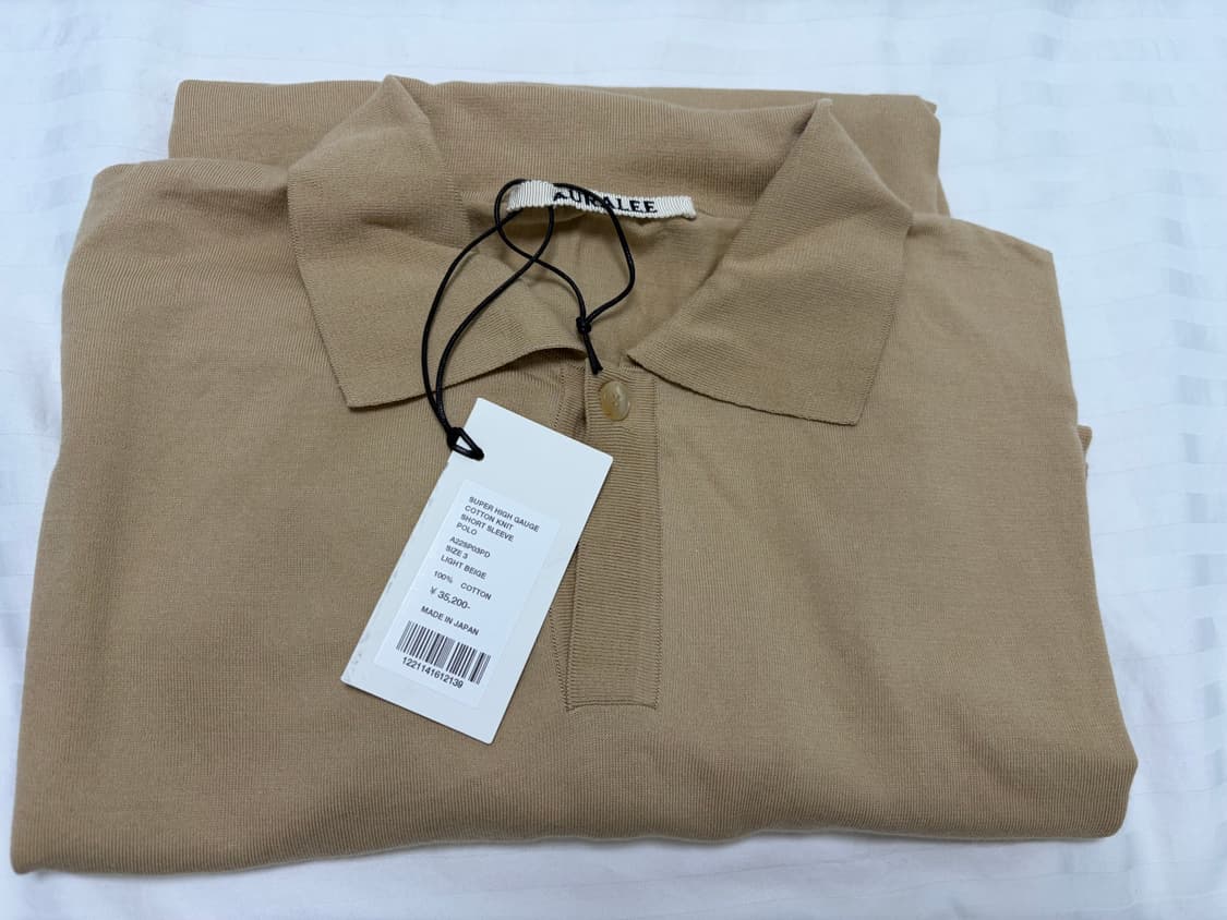 오라리 슈퍼 하이게이지 코튼 니트 숏슬리브 폴로 3사이즈 상품이미지5