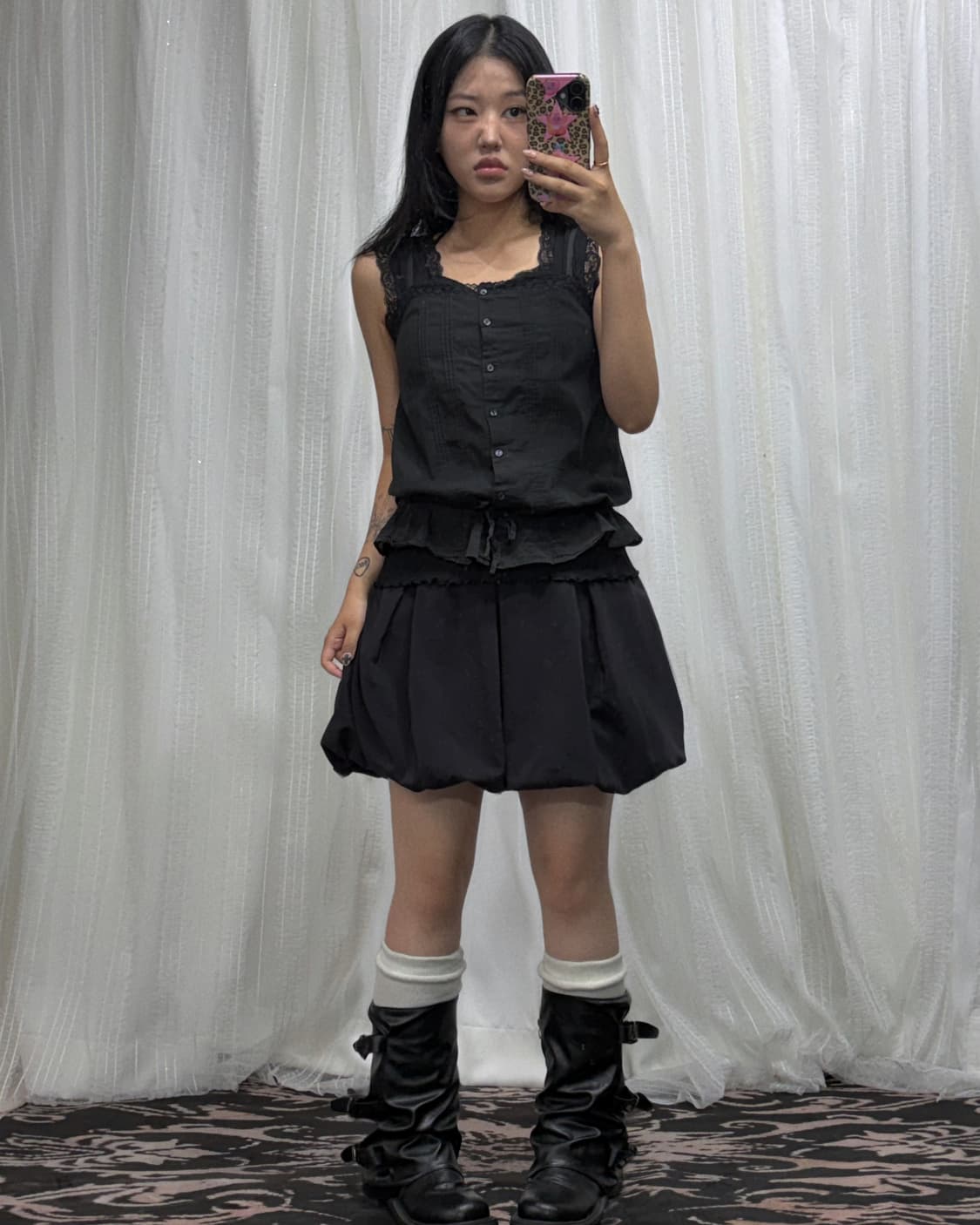 블랙 빈티지 데일리 코디 상품이미지4