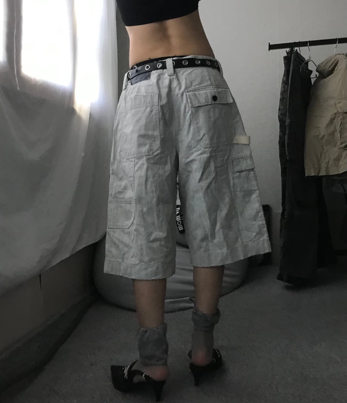 그레이 데님 버뮤다 팬츠 상품이미지3