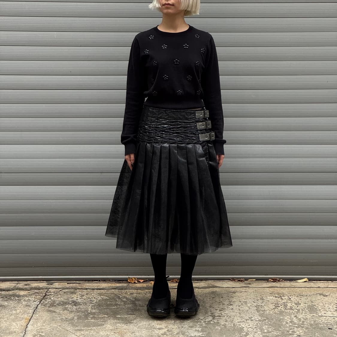 25SS Belted Pleated Black Skirt 상품이미지8