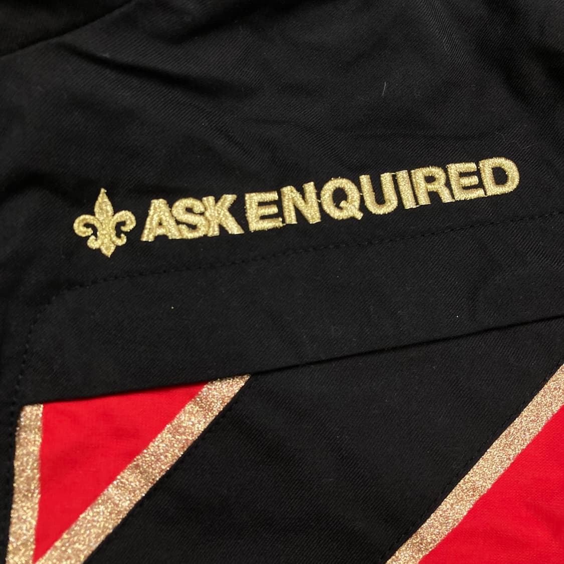 ASK y2k 블랙 컬러 유니언잭 빅로고 스키 파카 상품이미지2