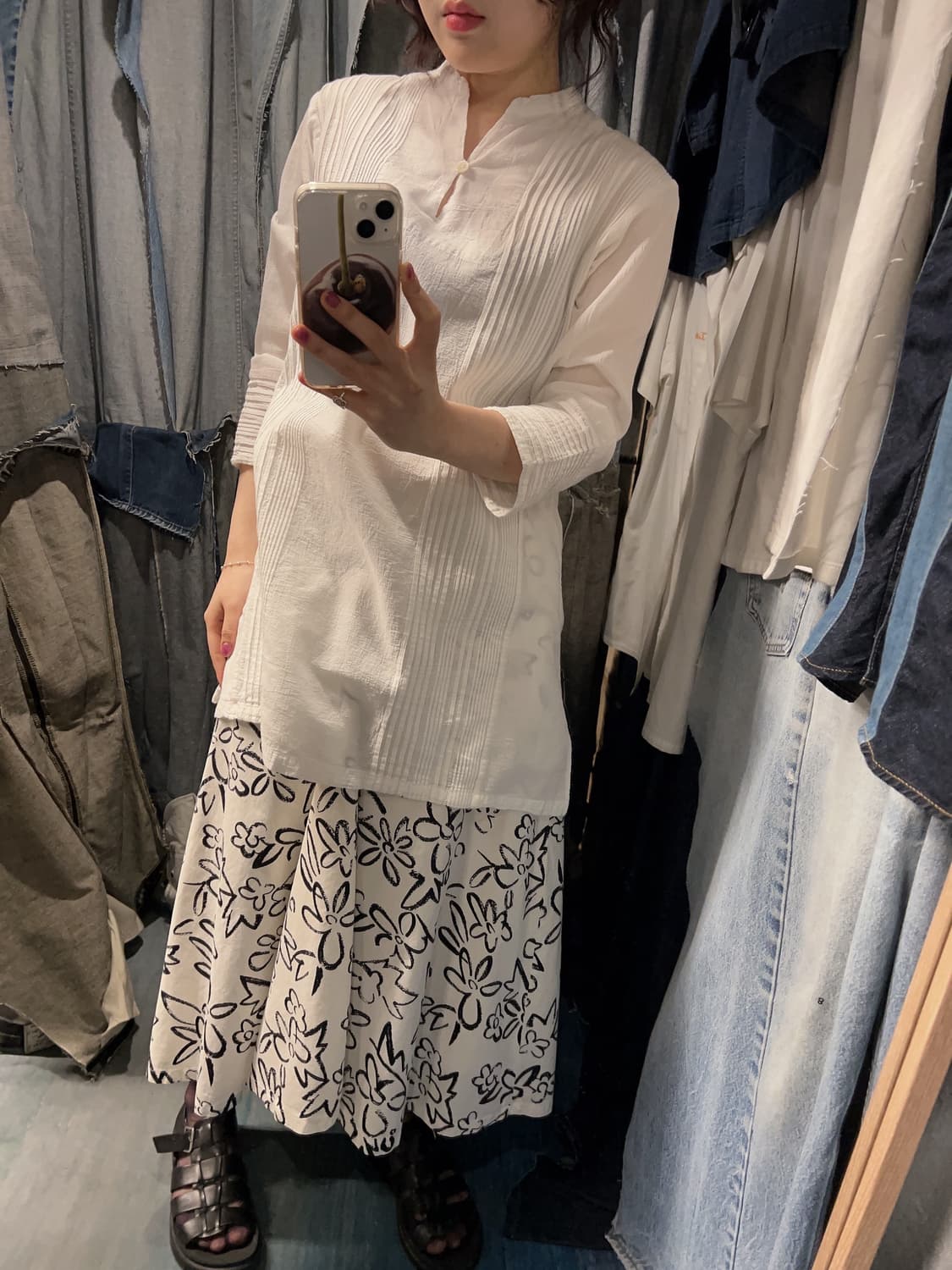 44-66) Plantation Textured Pintuck Tunic 상품이미지2