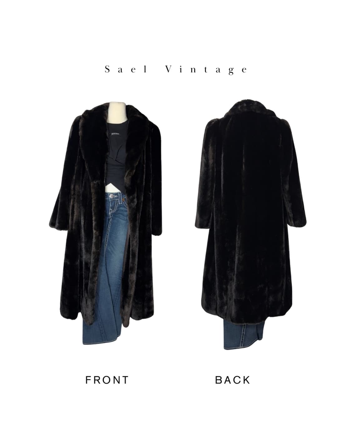 올드머니 블랙 롱 퍼 코트 (USA) 상품이미지9