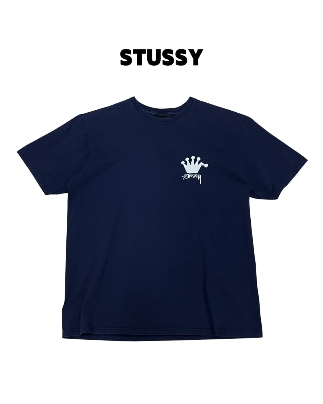 (L) 스투시 LB 크라운 반팔 티셔츠 네이비 상품이미지1