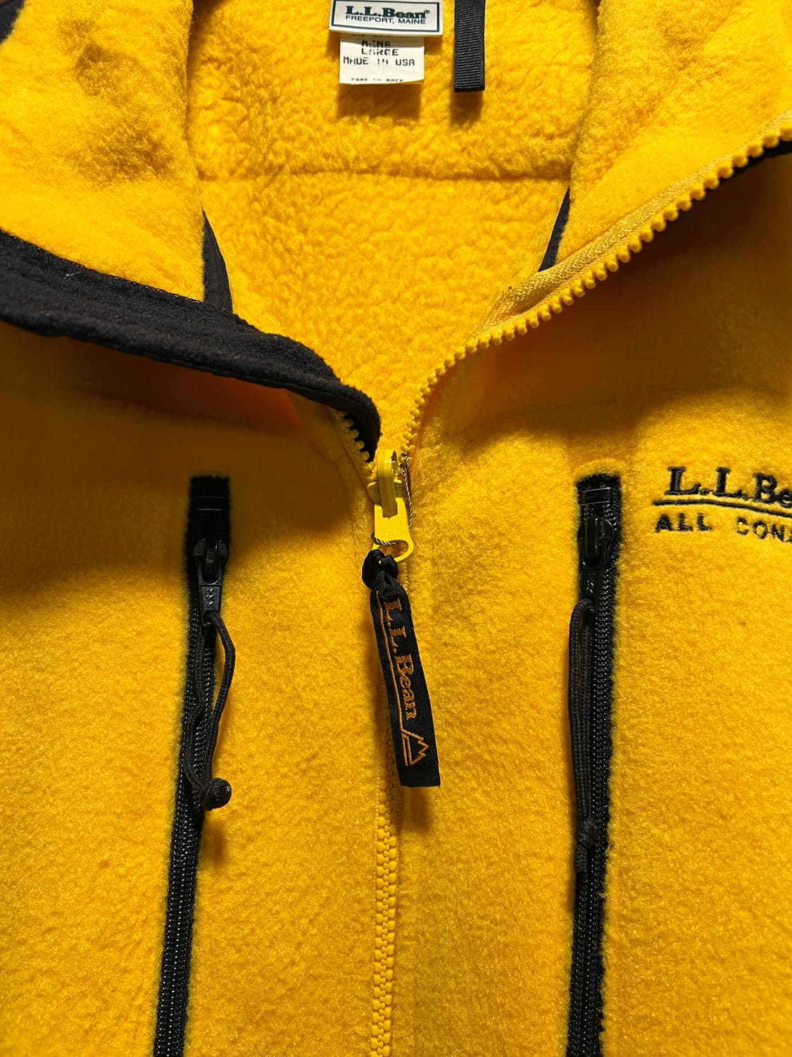 [L]90's 엘엘빈 Made in USA  올웨더 옐로우 플리스 자켓 상품이미지3