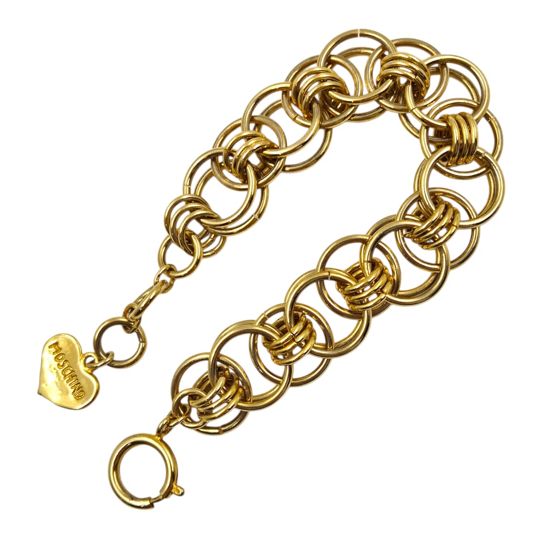 90s 모스키노 사슬 라운드 볼드 하트 팔찌 상품이미지2