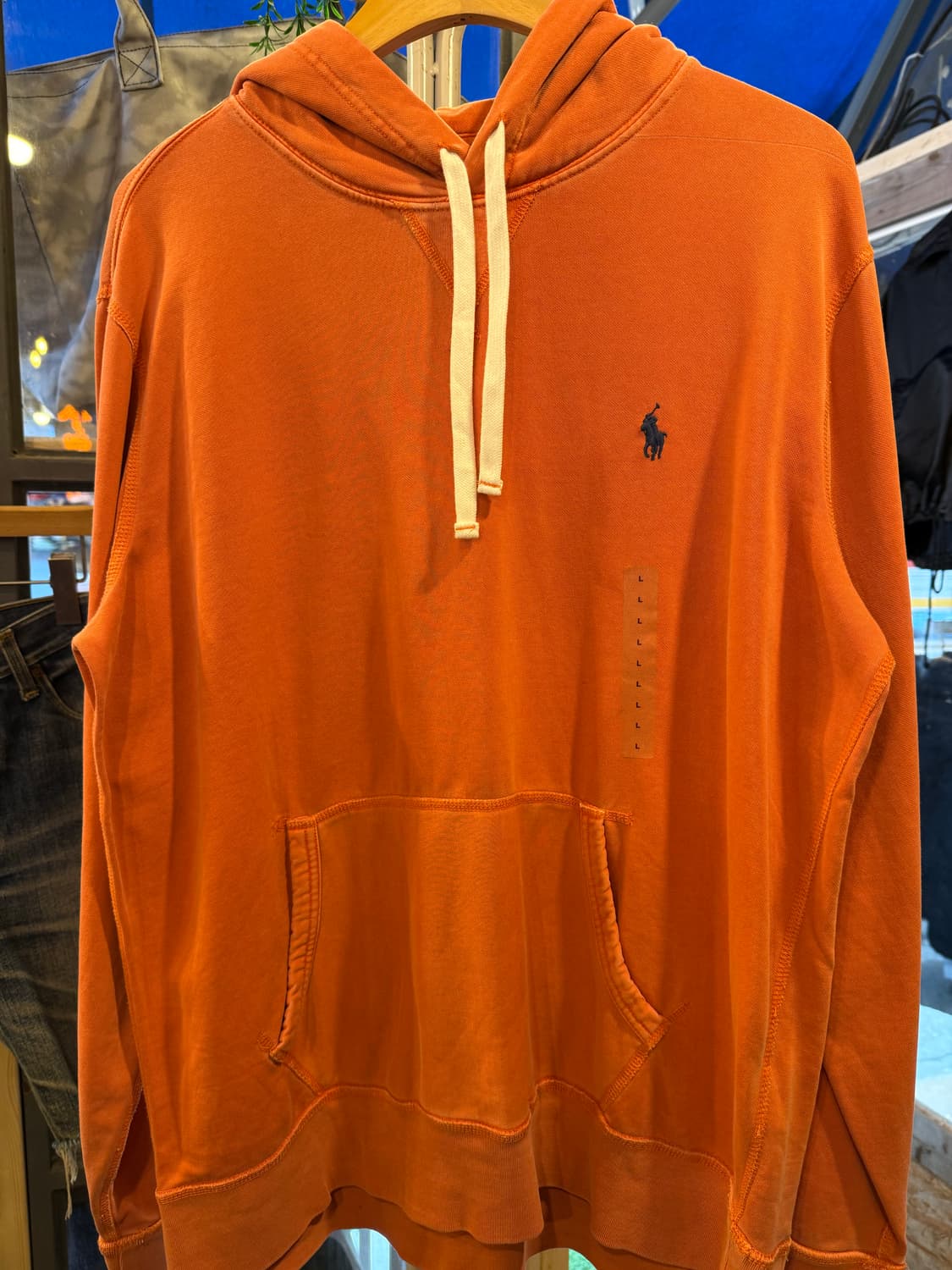 폴로 랄프로렌 네이비포니 오렌지 피그먼트 후드티 상품이미지1
