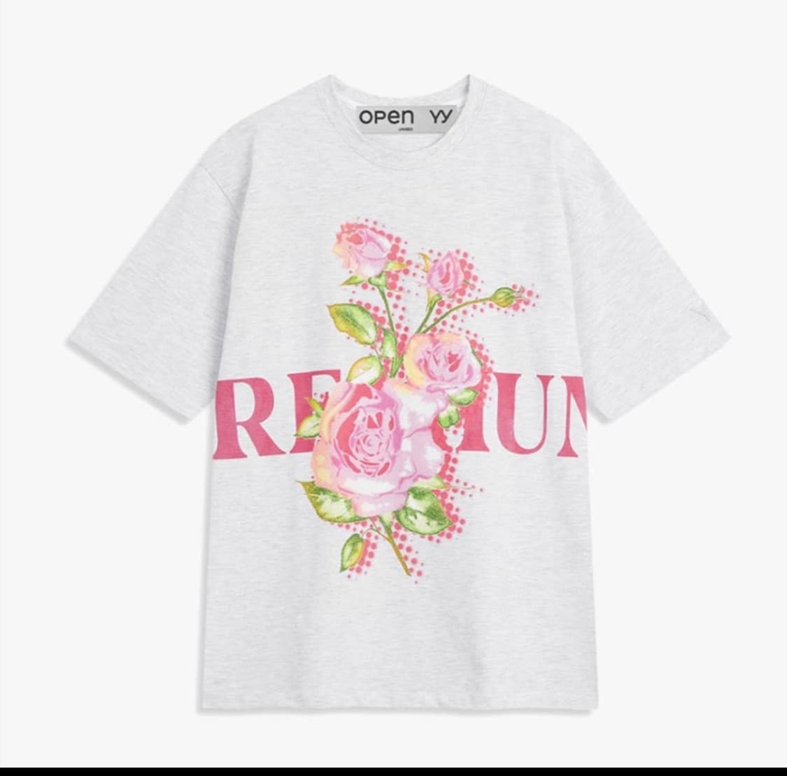 오픈와이와이 프리미엄 로즈 티셔츠 블랙  상품이미지2