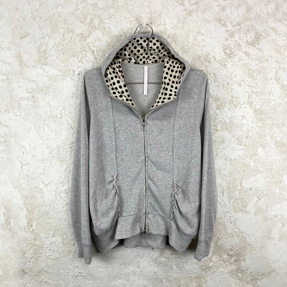 스나오 쿠와하라 폴카 도트 라이닝 후드 글리터 스웻 자켓 상품이미지1