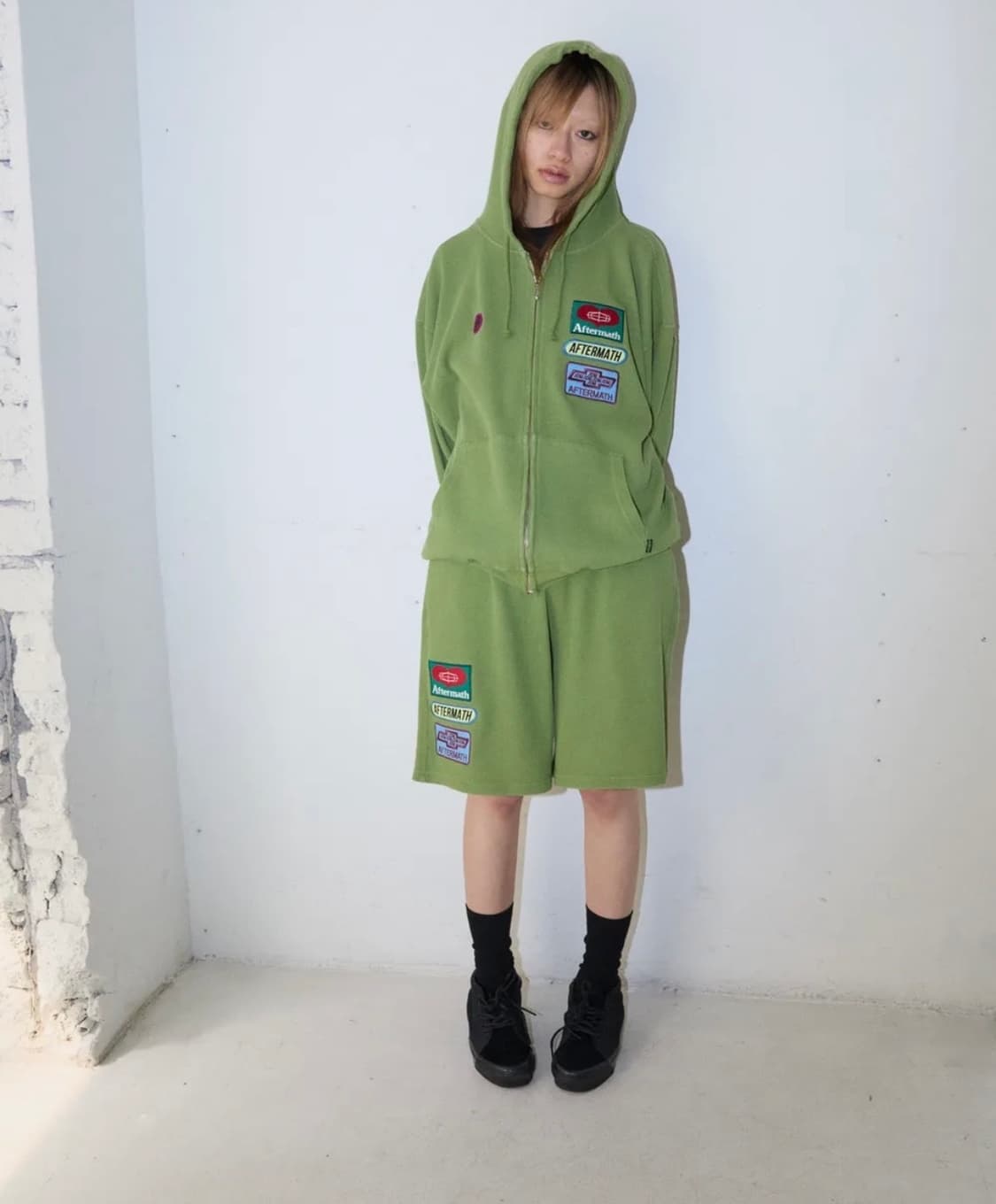 애프터 매스 WAFFLE ZIP HOODIE (PURPLE) 상품이미지3