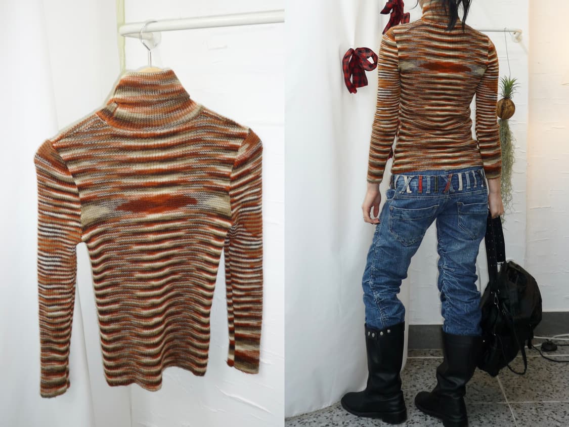 Thunder orange turtleneck knit 상품이미지2