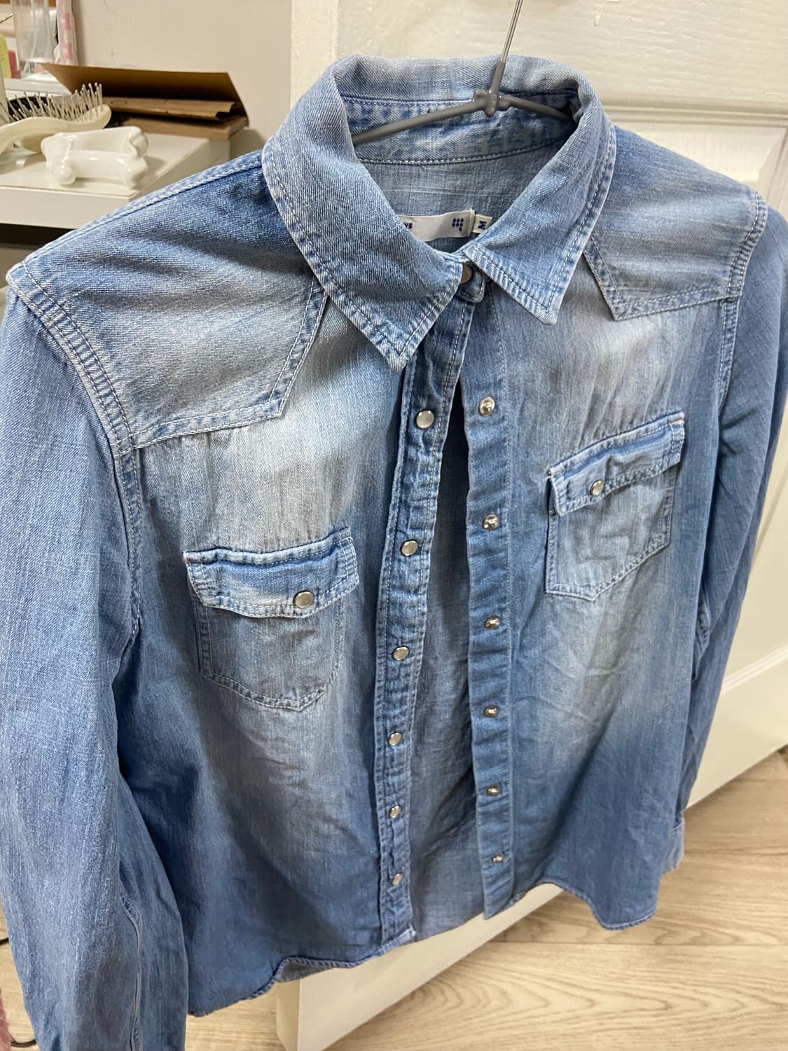 빈티지 무드 데님 셔츠 상품이미지3