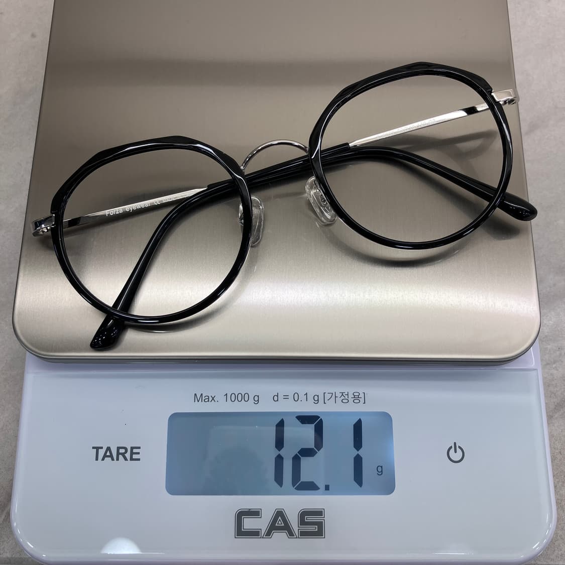 C41 FZ 실버 블랙 라운드 콤비 메탈테 안경 상품이미지8
