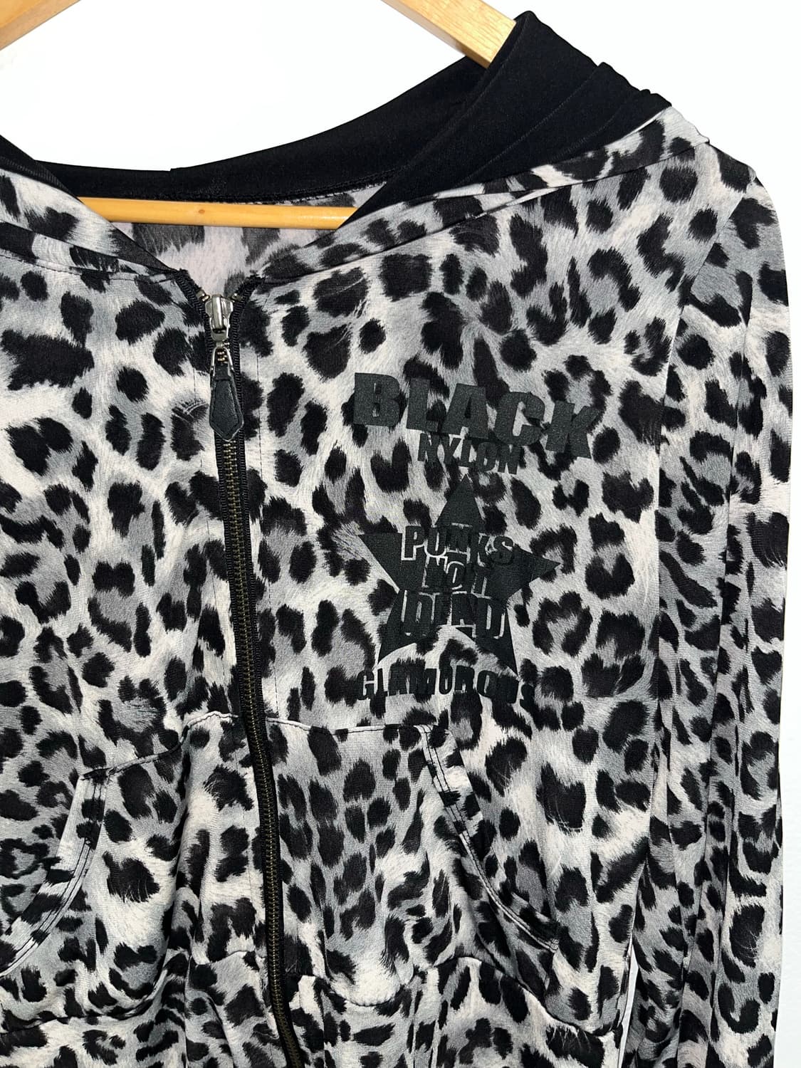 갸루펑크 레오파드 후드집업 상품이미지4