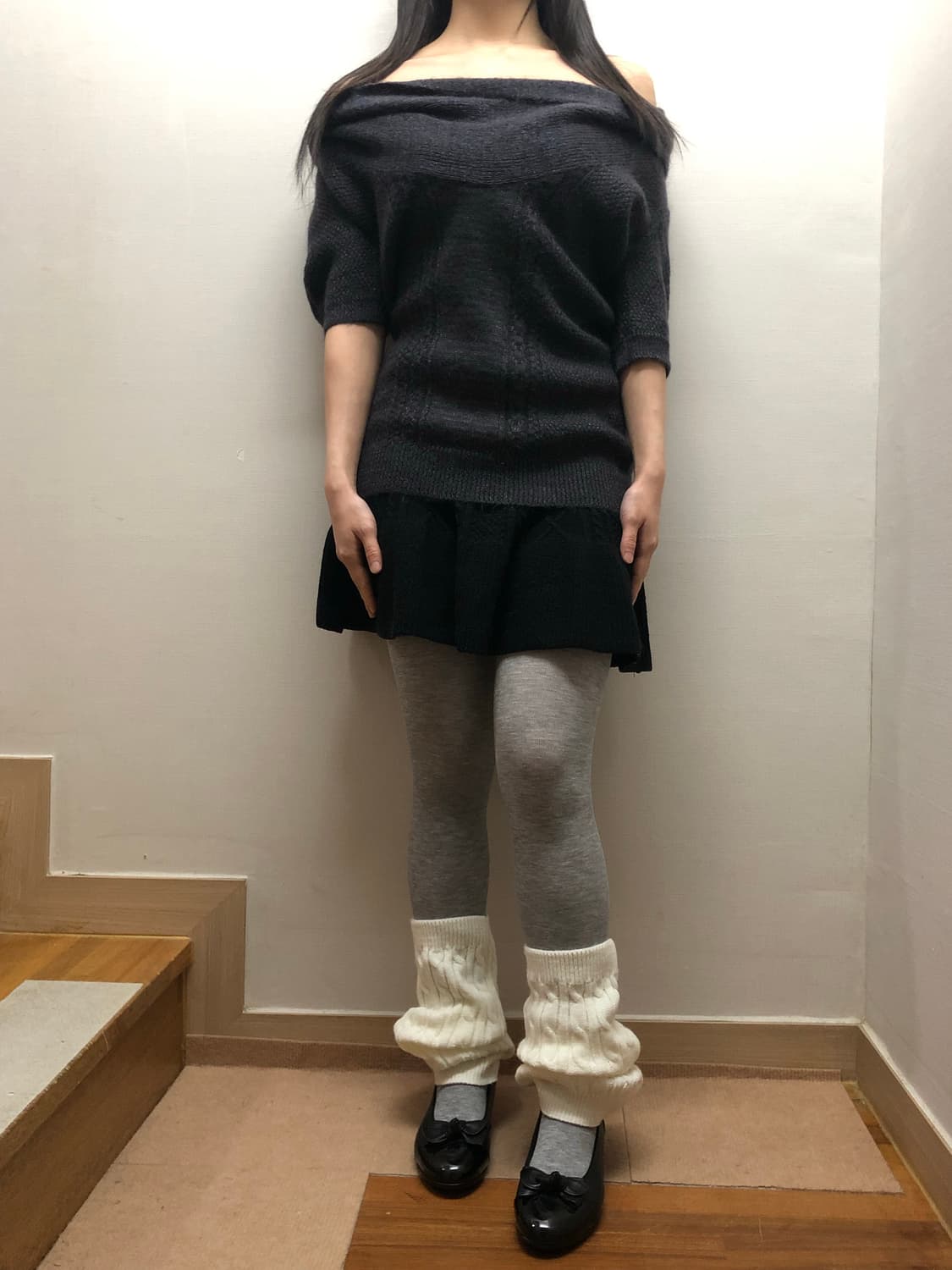 빈티지 그레이 퍼플 글리터 니트 상품이미지4