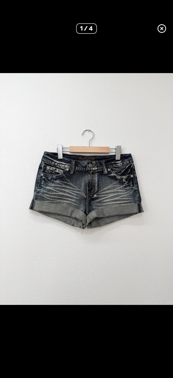 갸루 빈티지 워싱 데님 숏팬츠 상품이미지1