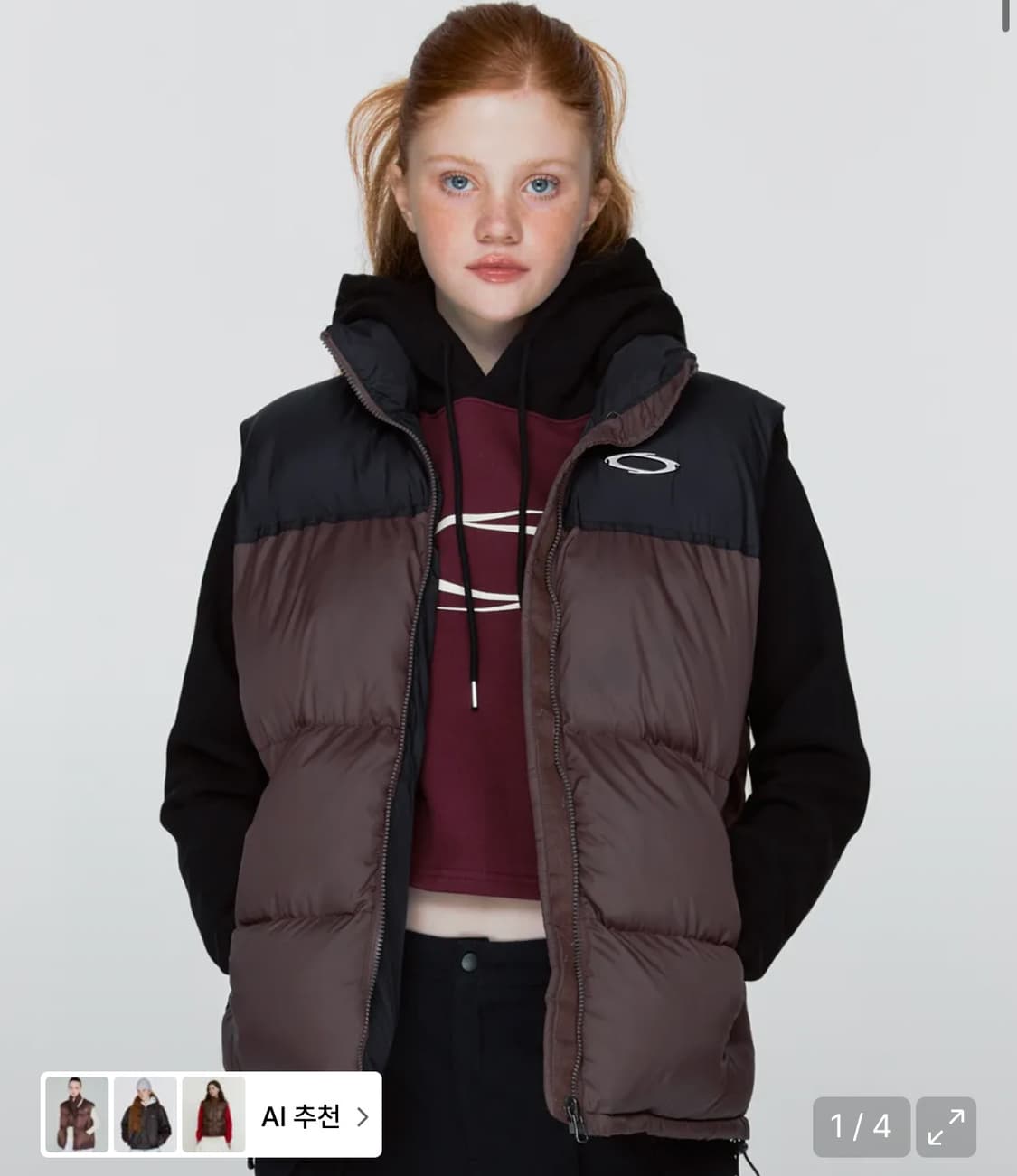 노이아고 NOI1074 리버시블 다운 패딩 베스트 (브라운) 상품이미지1