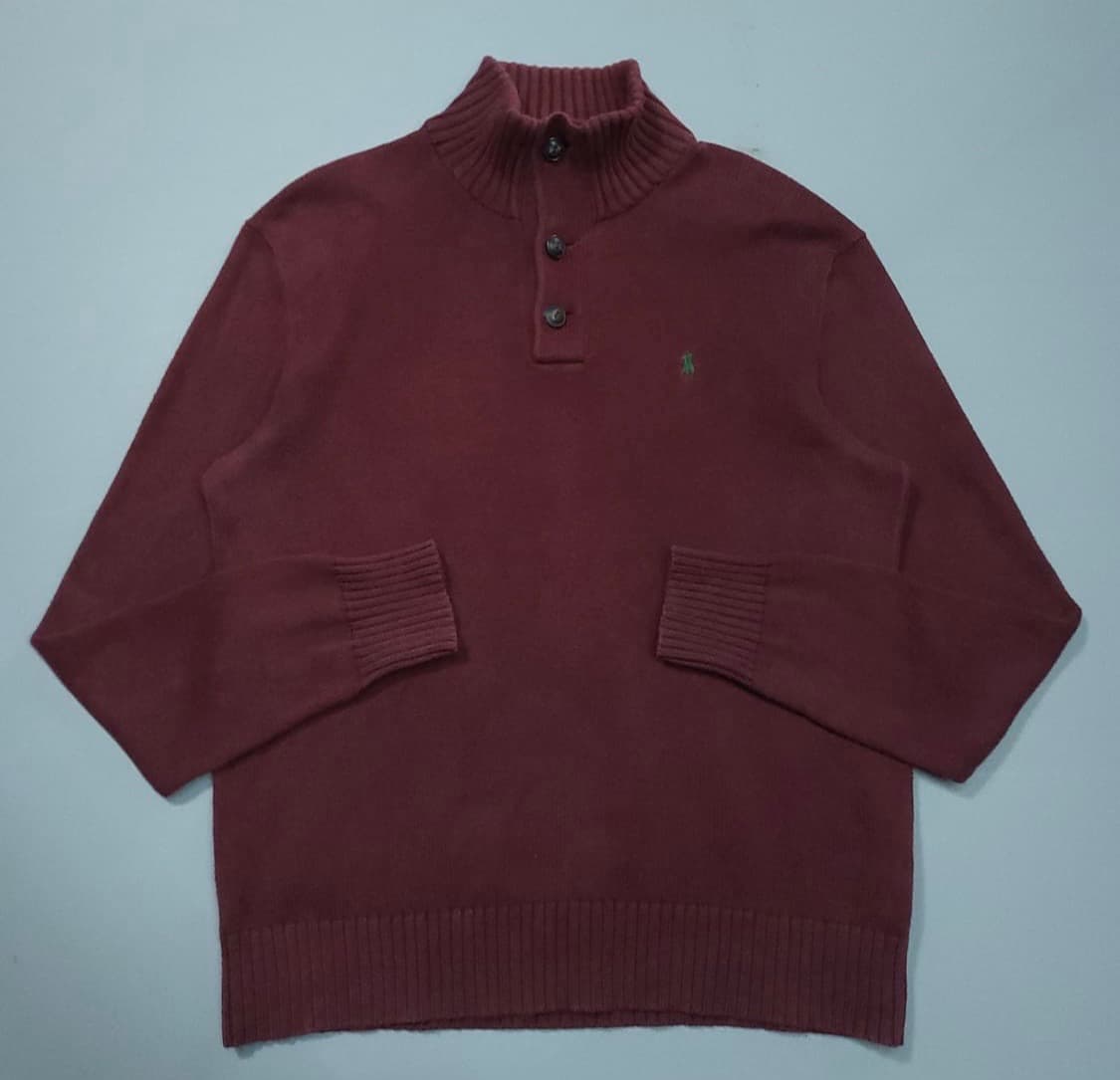 폴로 랄프로렌 버튼넥 니트 버건디 L 상품이미지1
