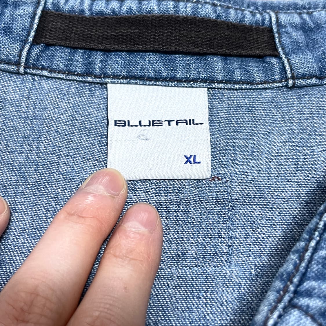 빈티지 블루테일 중청 포켓남방 여성XL 상품이미지5