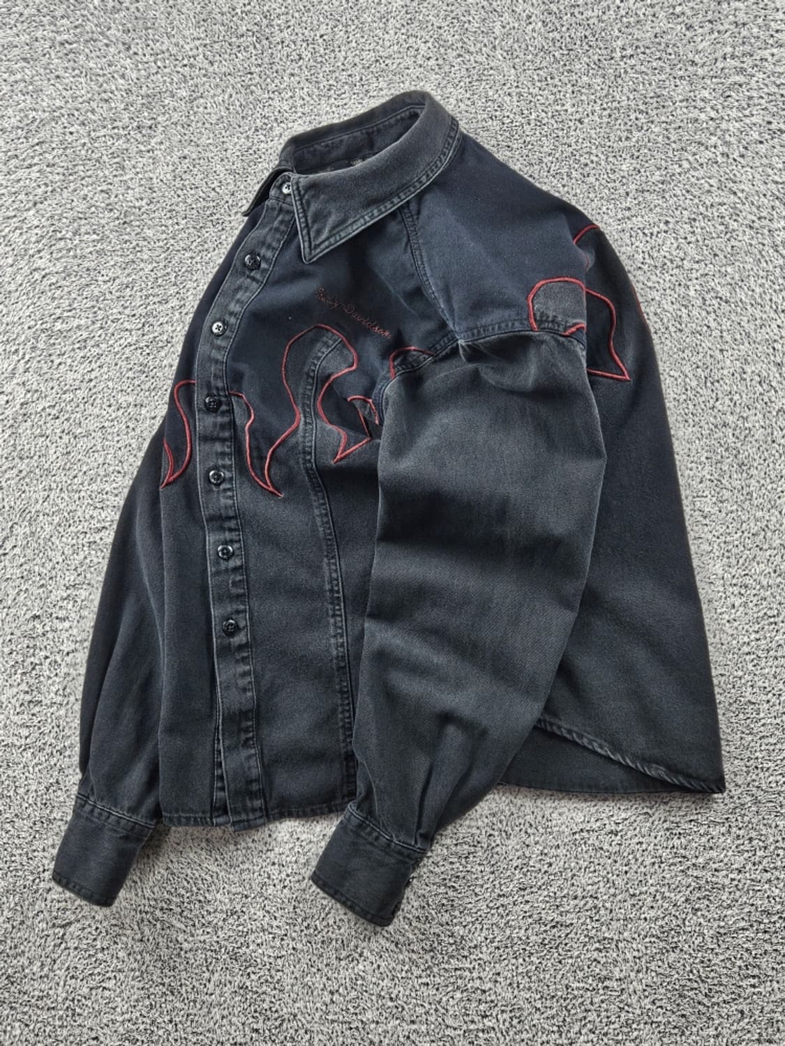 할리데이비슨 플레임 레이어 바이커 셔츠 ( M ) / 11115 상품이미지3