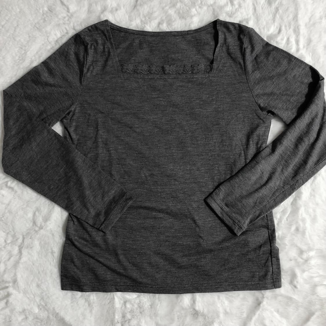 레이스 롱슬리브 빈티지 로걀탑 무채색 모리걸 니혼진 갸루 y2k 상품이미지2