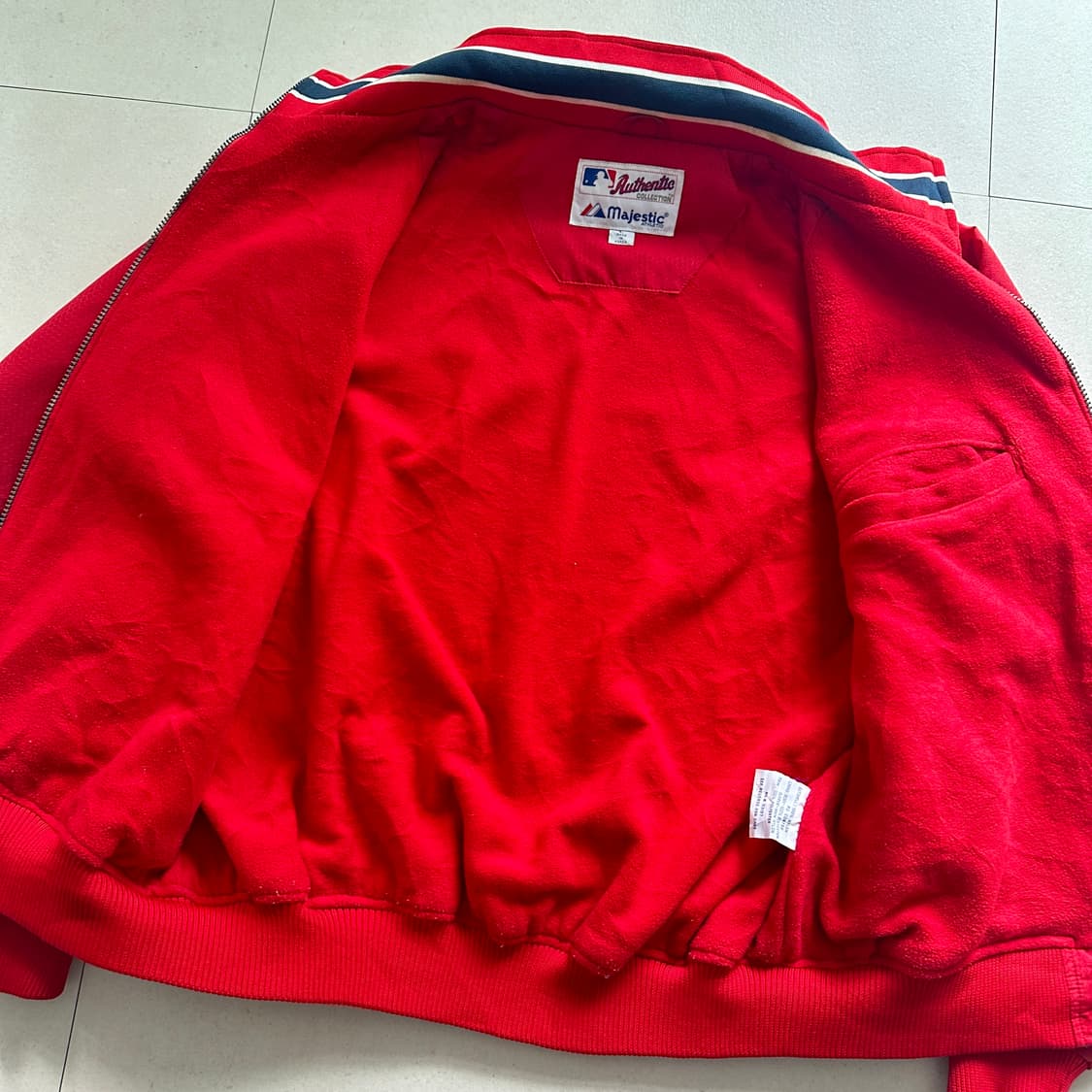 [L] 마제스틱 세인트루이스 카디널스 어센틱 후리스 안감 자켓 상품이미지6