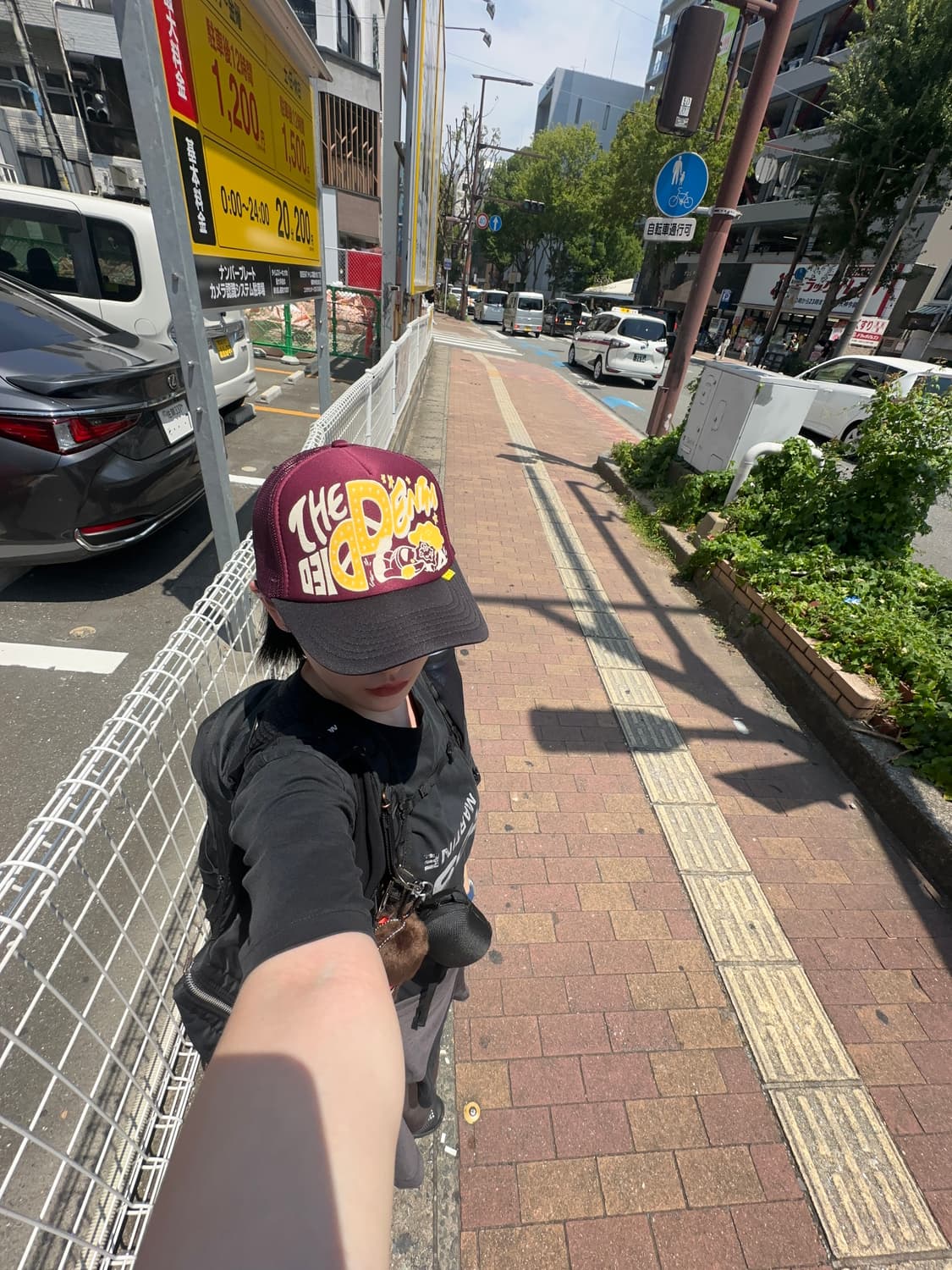 (1회착 새상품퀄) 캐피탈 더 데님 다이드 프린트 트러커 캡 (버건디 상품이미지6