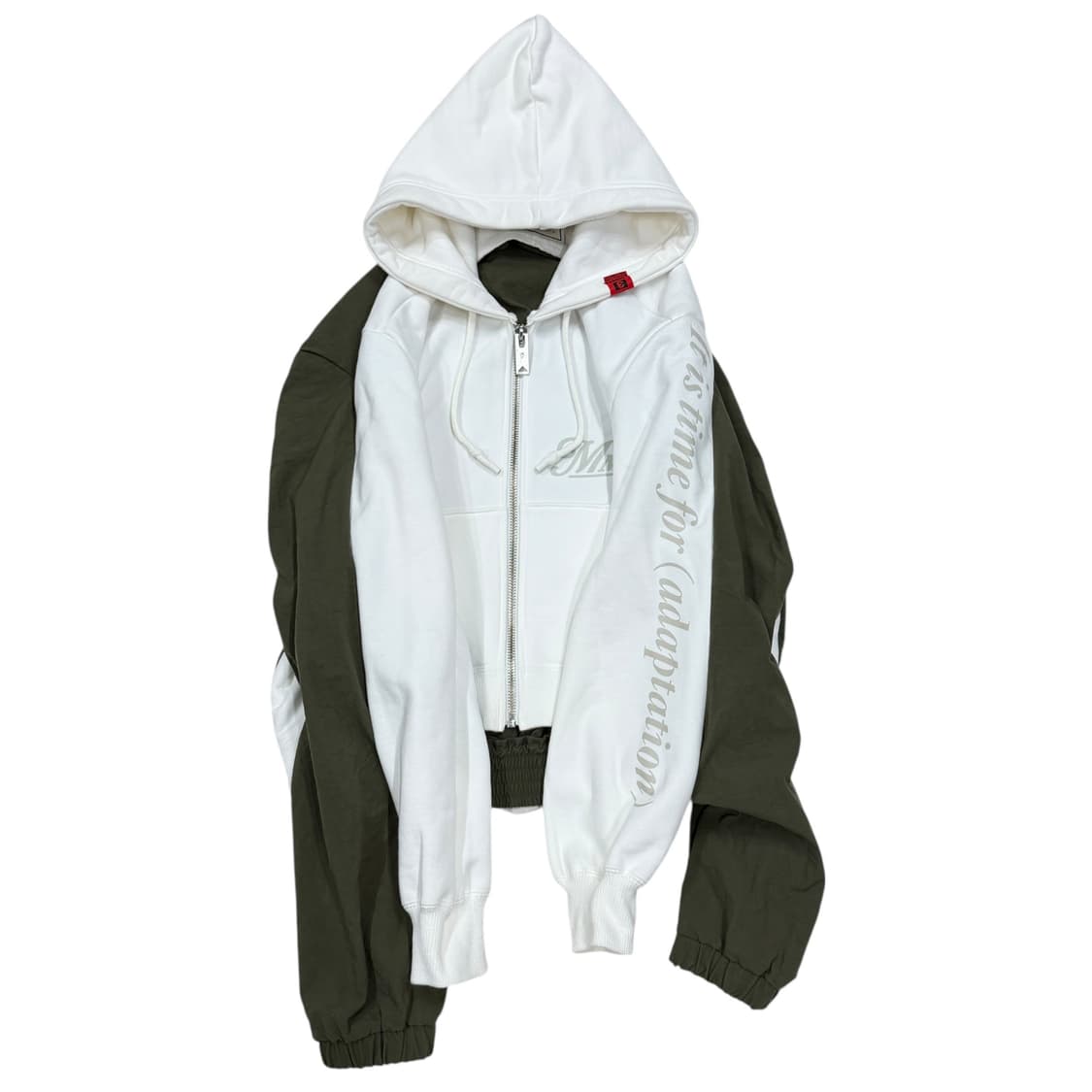 미하라야스히로 후드집업 자켓 카키 화이트 상품이미지3