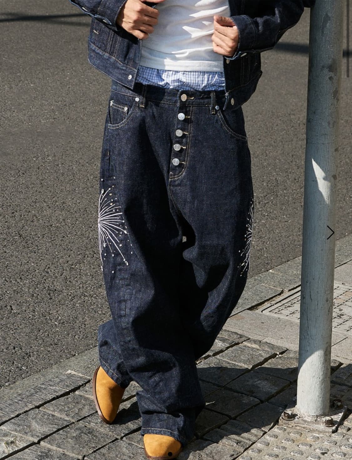 Steepc 커브드 데님팬츠 M (핀터레스트 맛 바지) 상품이미지3