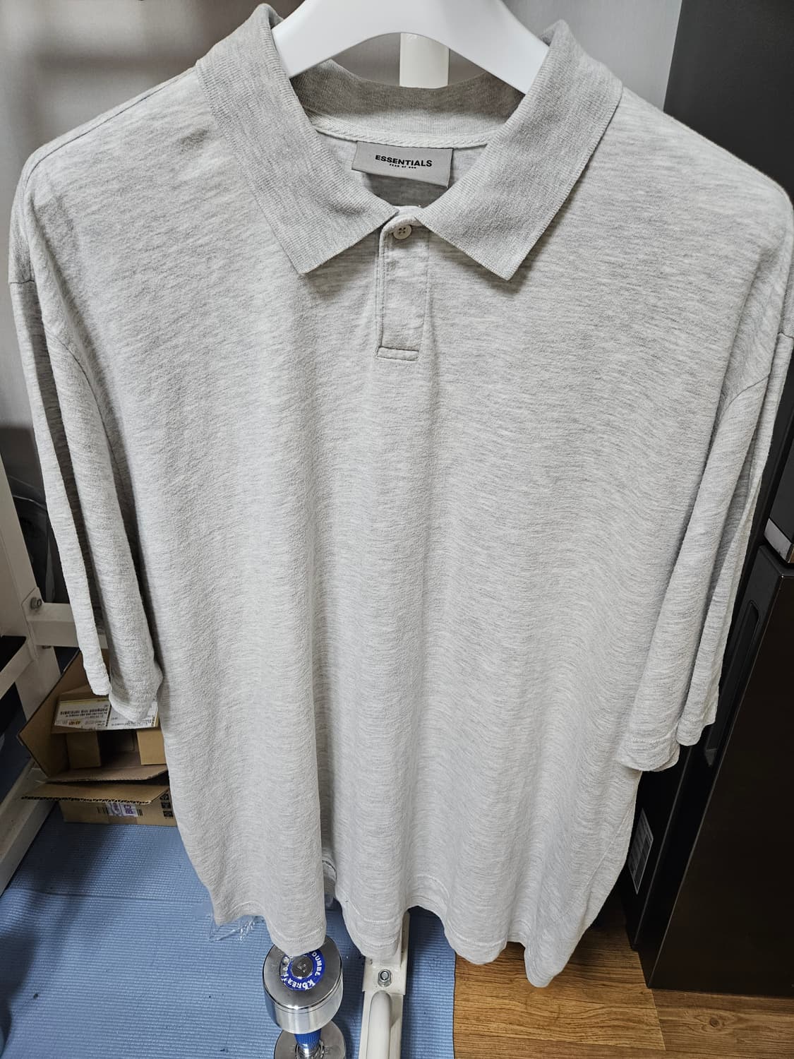 에센셜 Fear of God 로고 폴로 티셔츠 그레이 L사이즈 상품이미지2
