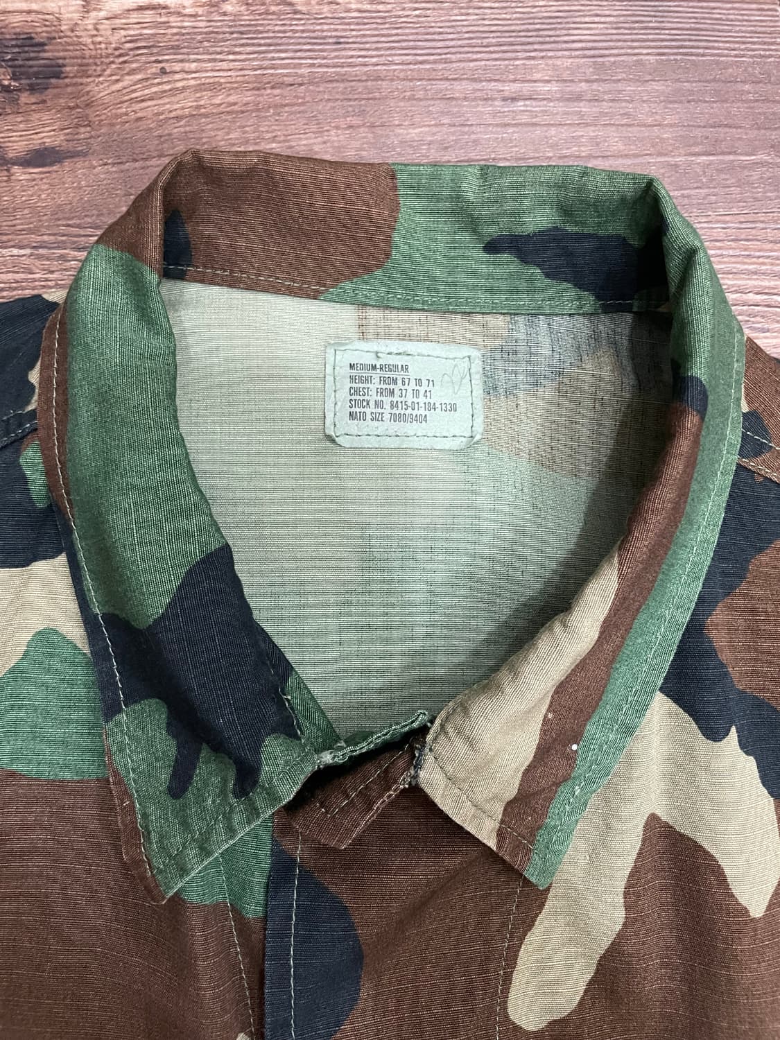 80s 미군 오리지널 우드랜드 카모 립스탑 BDU 미디움레귤러 MR 상품이미지6