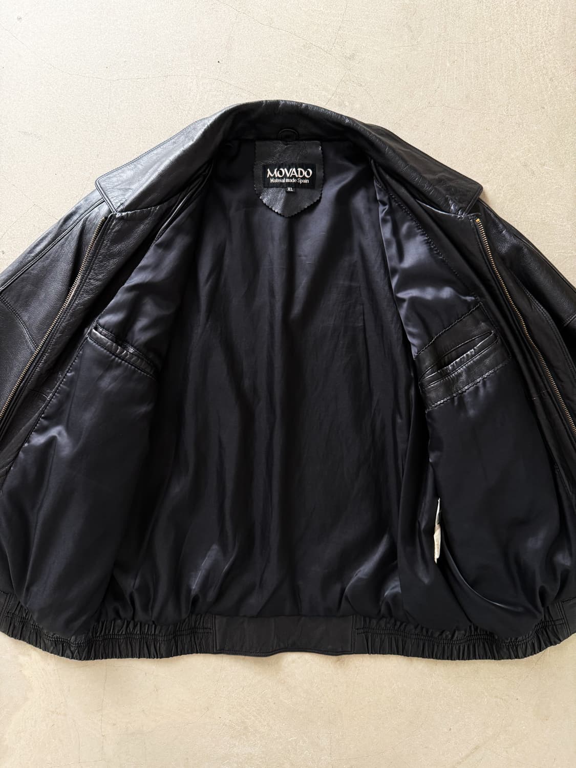 Vintage Sheepskin Leather Bomber Jacket  상품이미지5