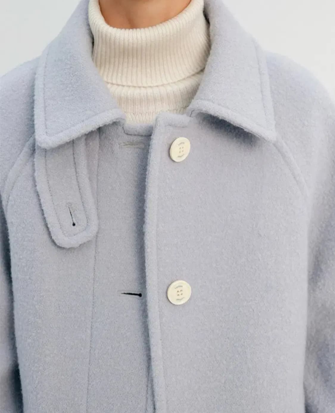 [새상품,정가 37만원] 룩캐스트 헤일리 울 부클 하프 코트 💙 상품이미지4