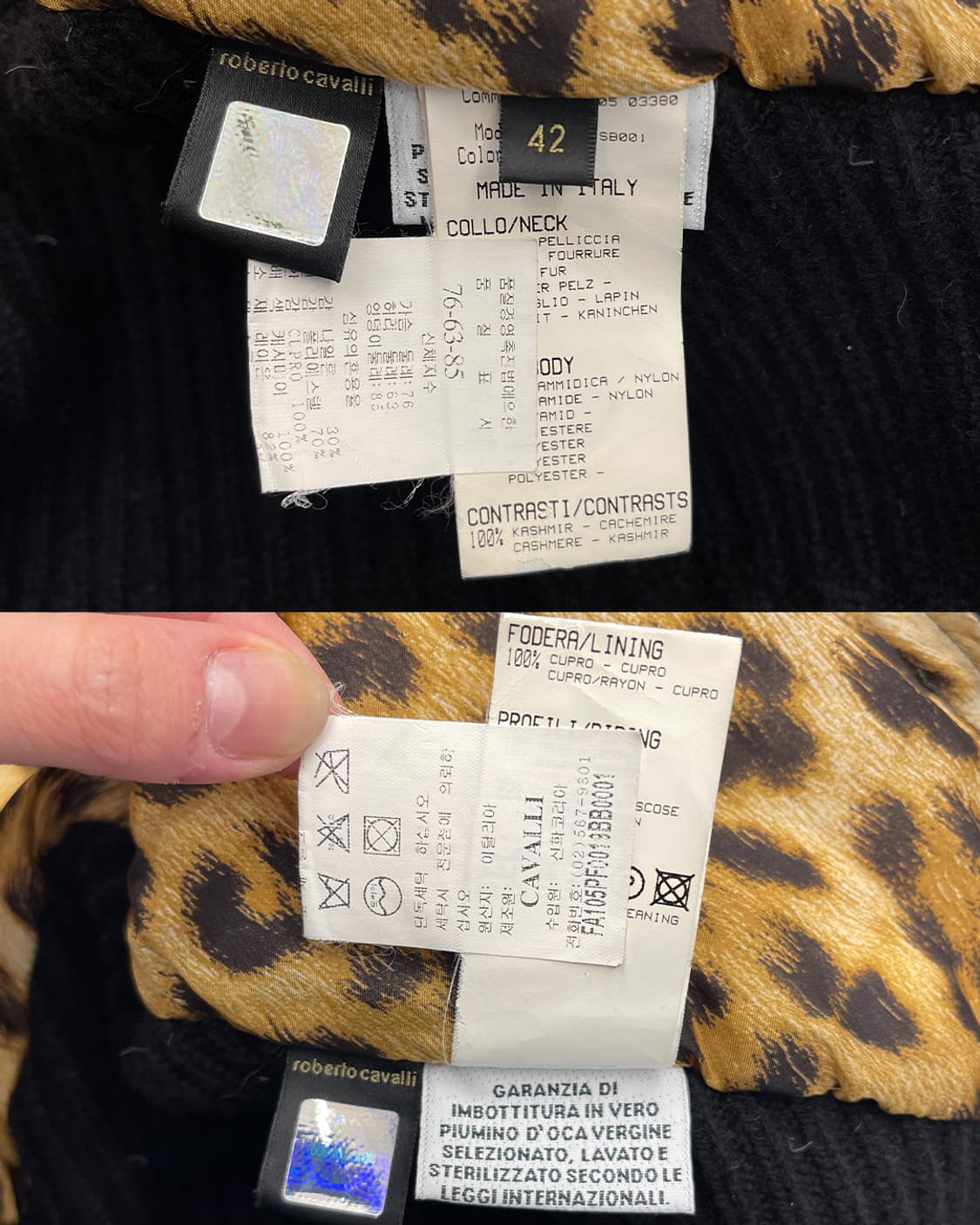 로베르토 까발리 05AW 퍼 하이넥 푸퍼 자켓 상품이미지10