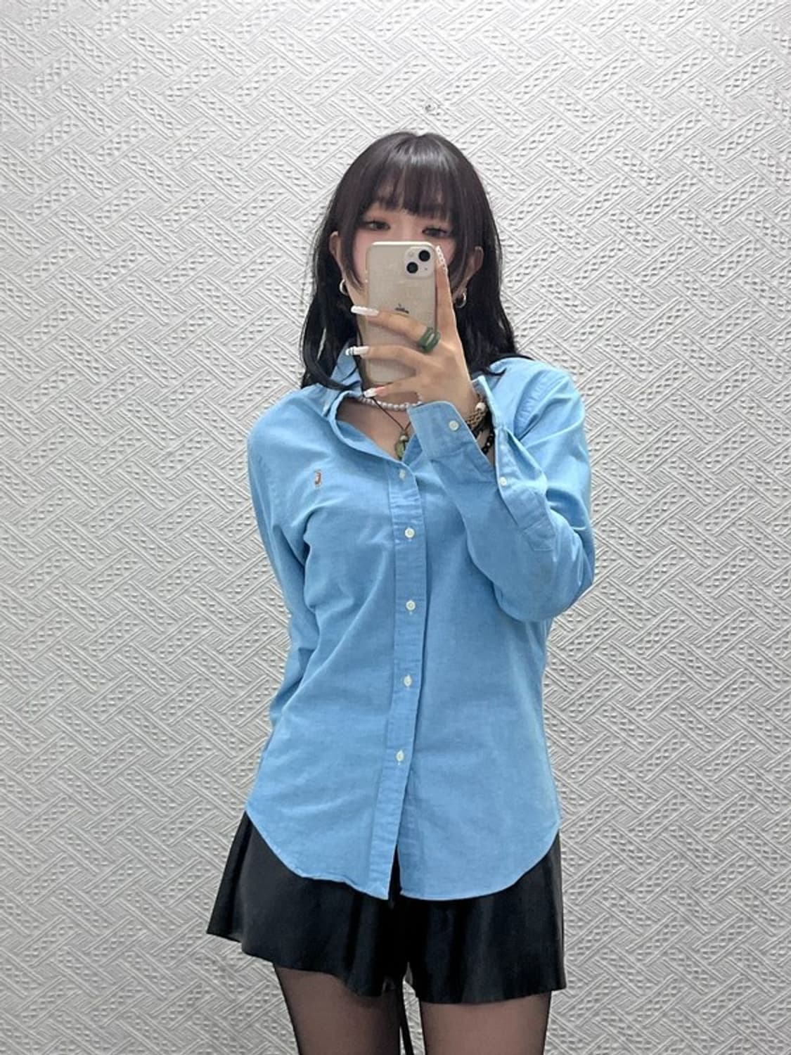 폴로 랄프로렌 빈티지 캐주얼 슬림핏 스카이블루 셔츠 S C11017 상품이미지2