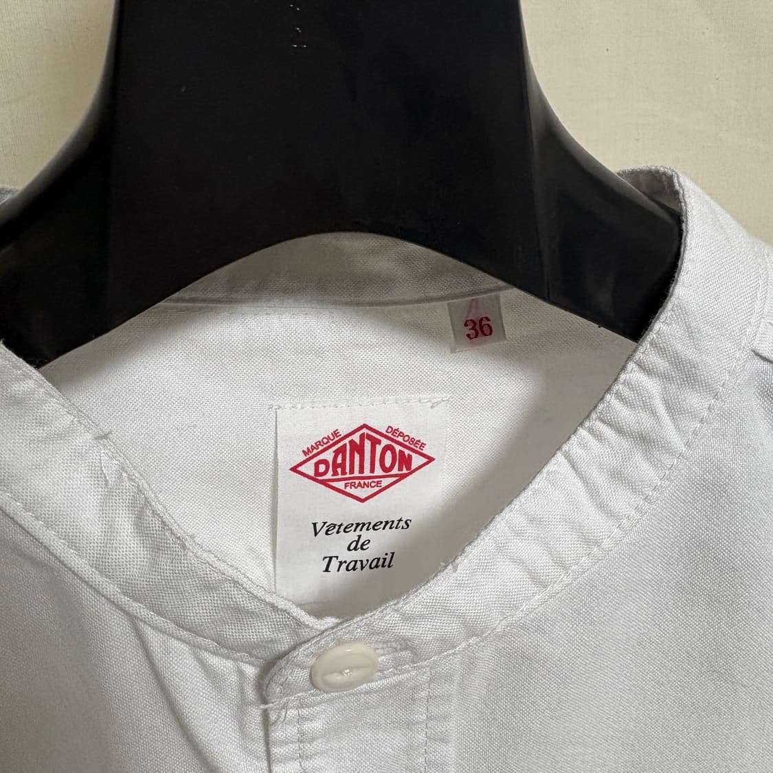 단톤 JAPAN MADE 코튼 밴드카라 셔츠 / 화이트, 36 상품이미지4