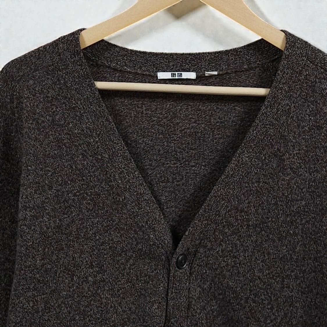 105)유니클로 울 가디건 겨울 브라운 상품이미지3