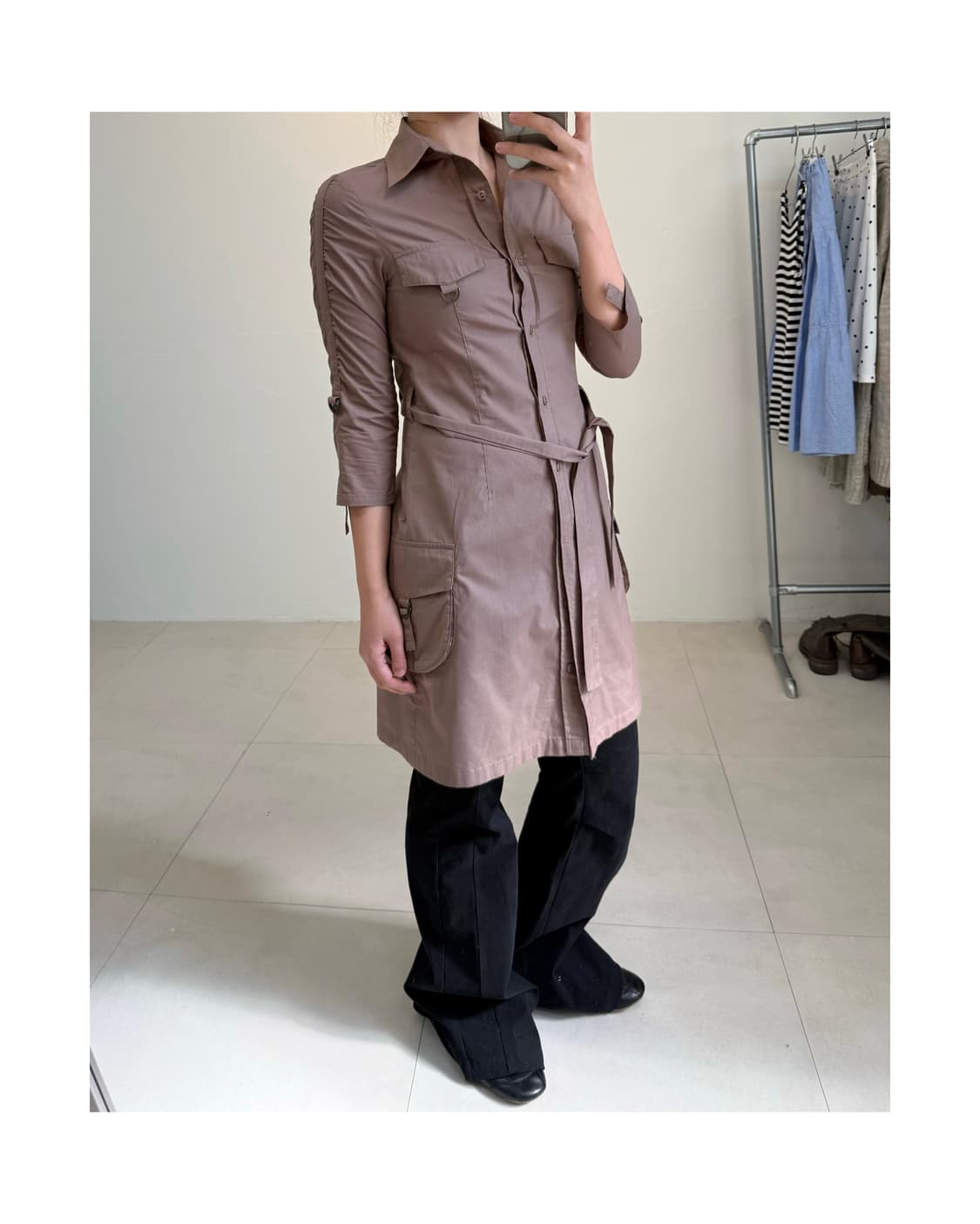 빈티지 셔츠 원피스 상품이미지1