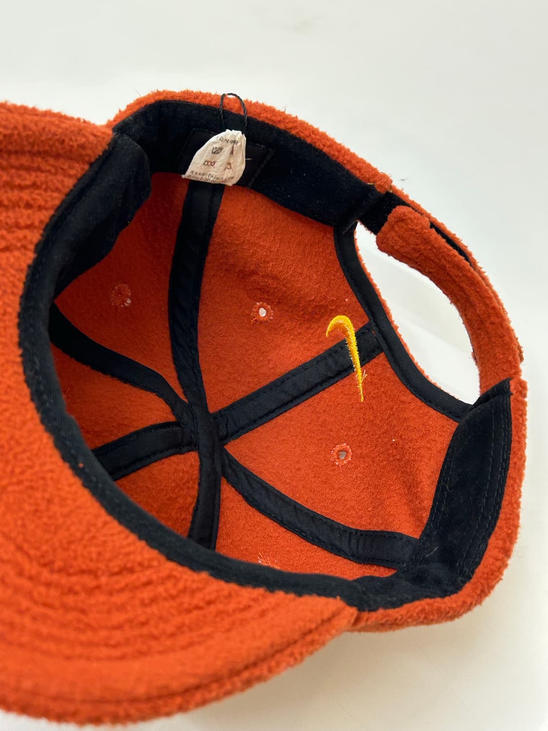 90s Nike 플리스 오렌지 컬러 볼캡 상품이미지5