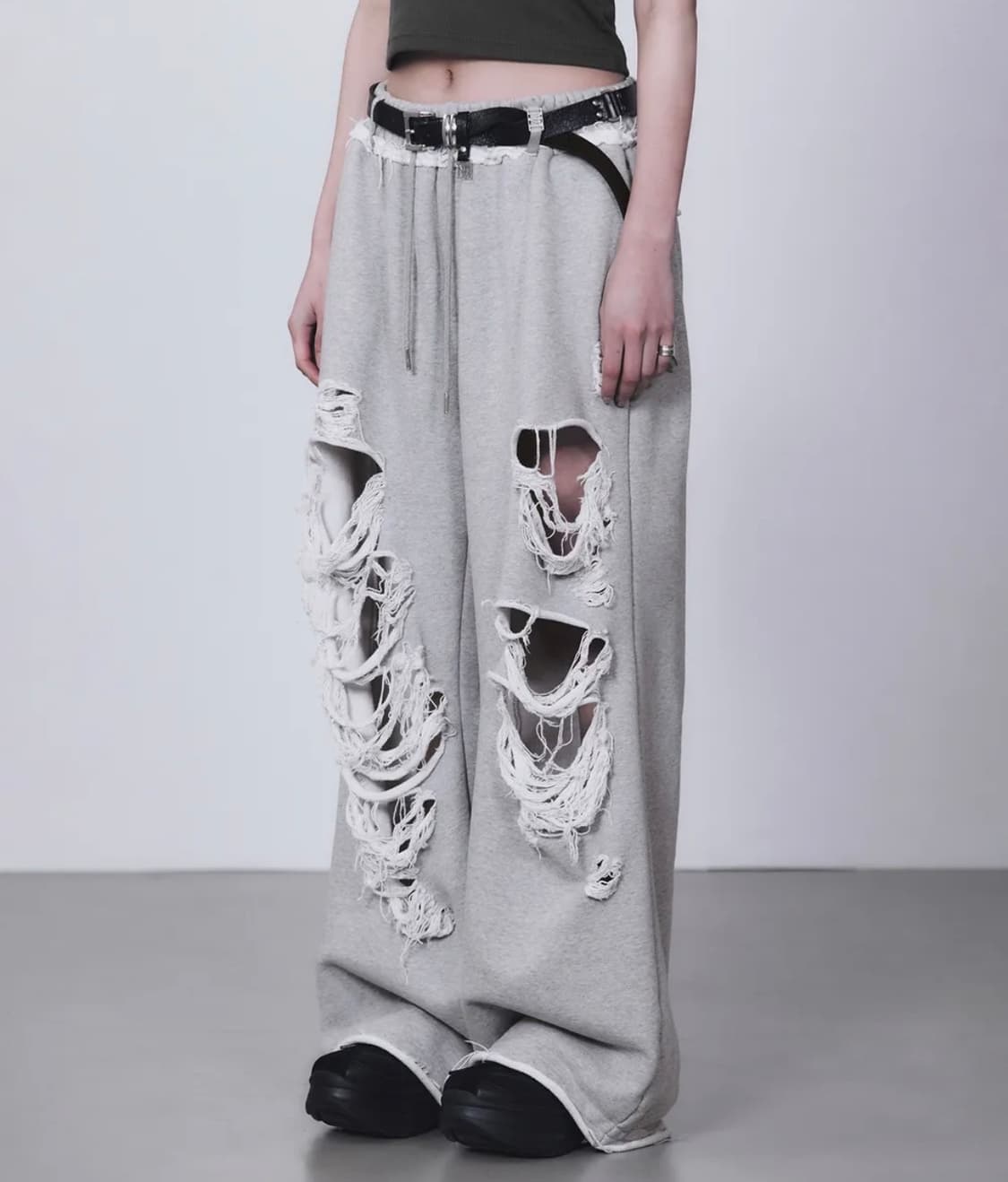 트리밍버드 스크래치 와이드 스웻 팬츠 상품이미지3