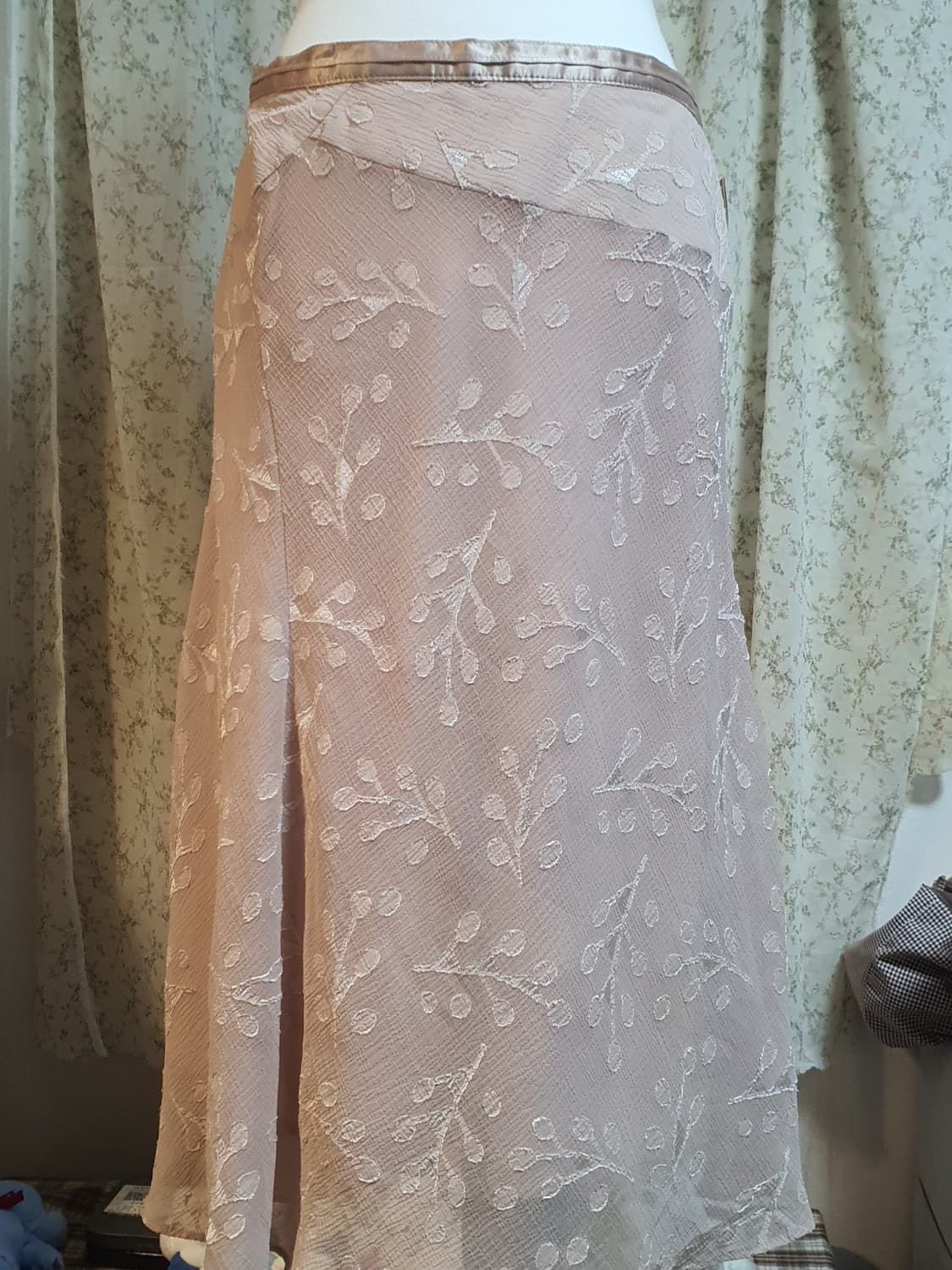 [빈티지] 아이보리 꽃무늬 랩 스커트 30 상품이미지4