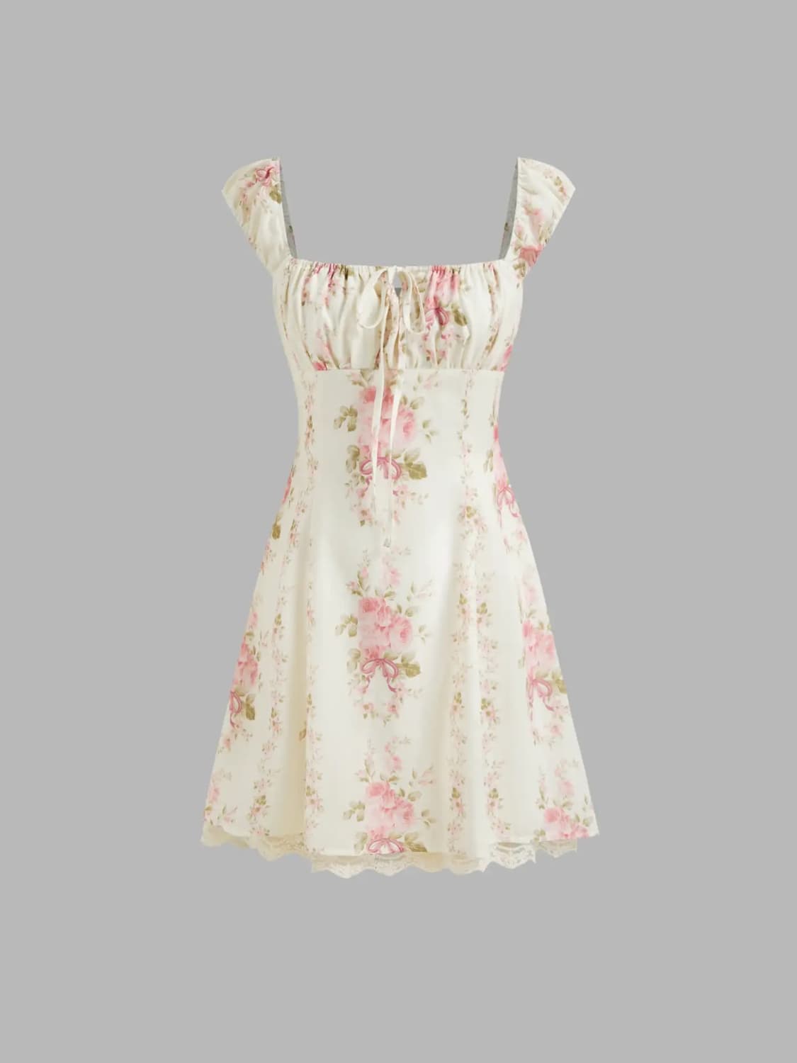 샵사이다 square neck floral mini dress 상품이미지4