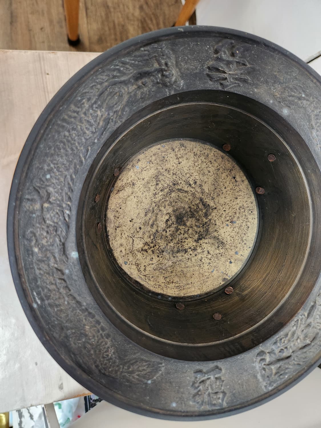 골동품  작은 용문양  삼족 동화로 상품이미지4