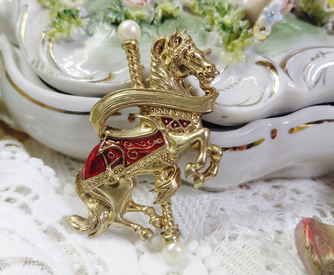 빈티지 1928 Jewelry 회전목마 브로치 상품이미지5