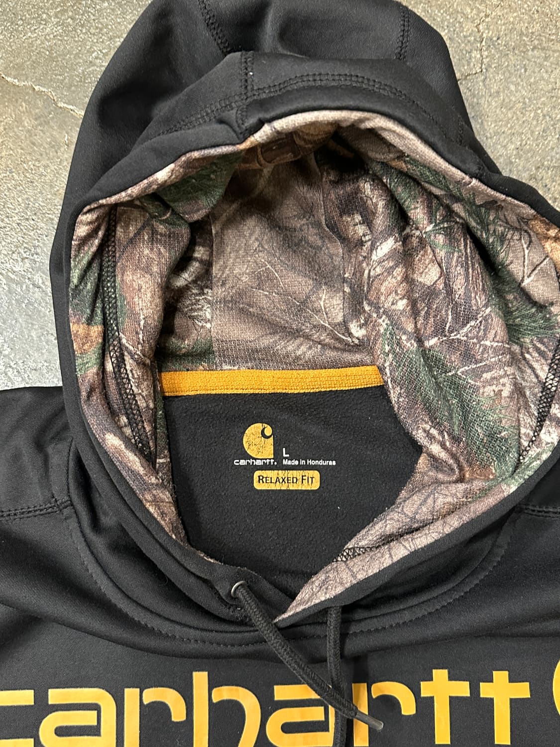 칼하트 블랙 카모 후드티 L 상품이미지4