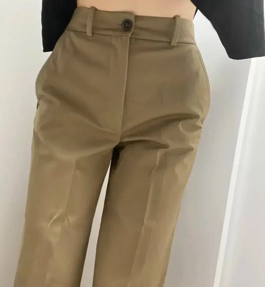 24 xs 자라 일자 펜슬 겨울 하이웨스트 팬츠 바지 롤업 슬랙스 베이지 상품이미지2