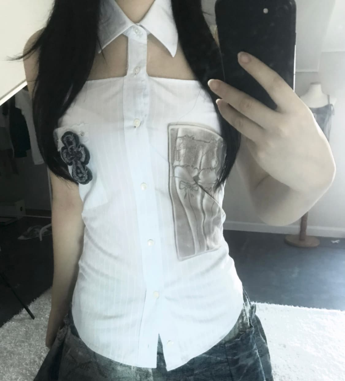 Cross Patch Collar Cut Sleeveless 상품이미지1
