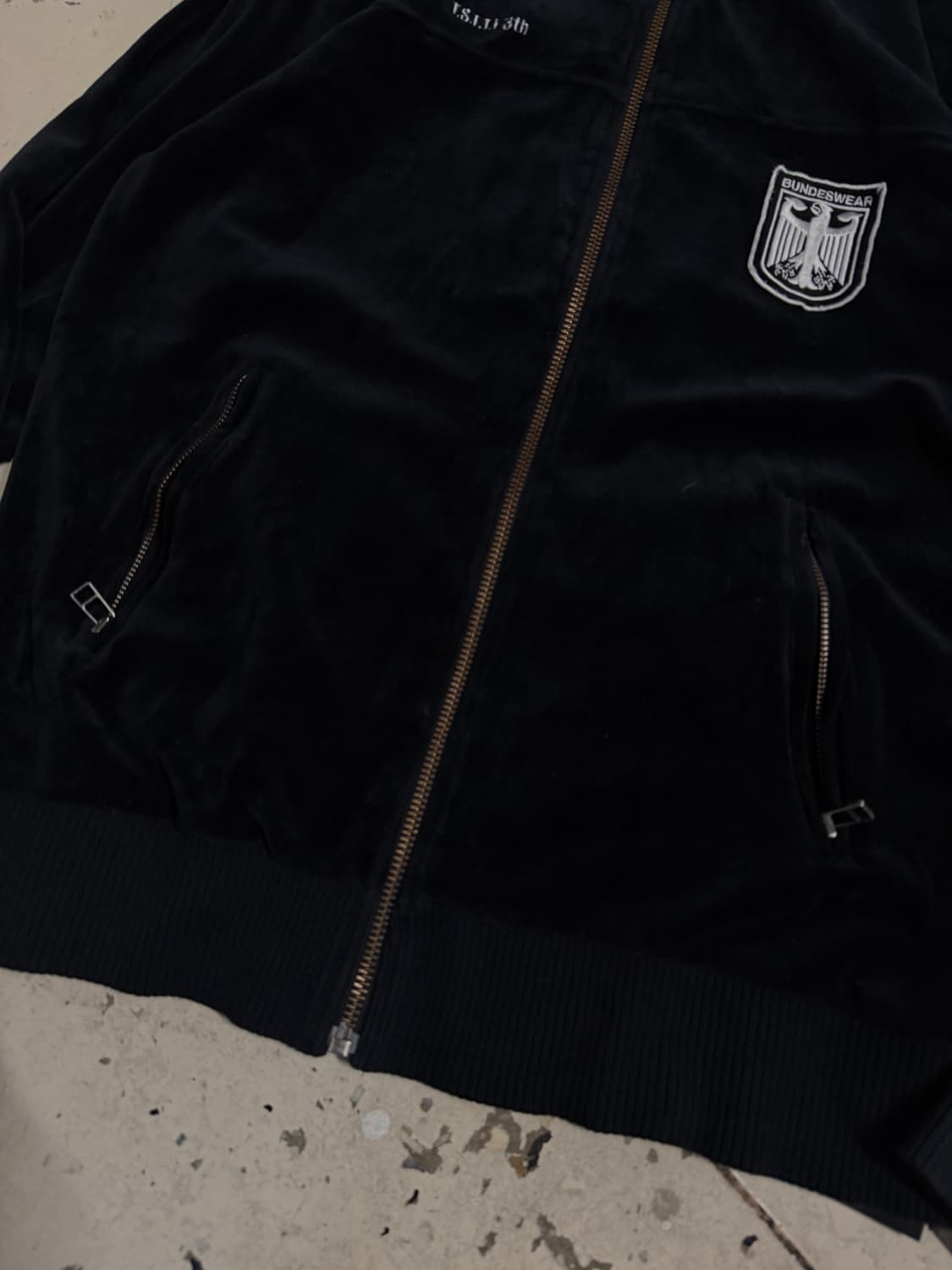 patch point velvet high-neck zip-up 상품이미지8