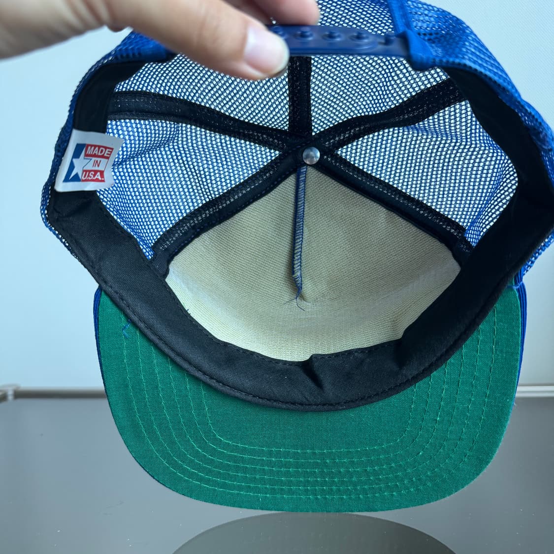 USA 빈티지 모자 볼캡 vintage cap 트러커 메쉬 블루 상품이미지3