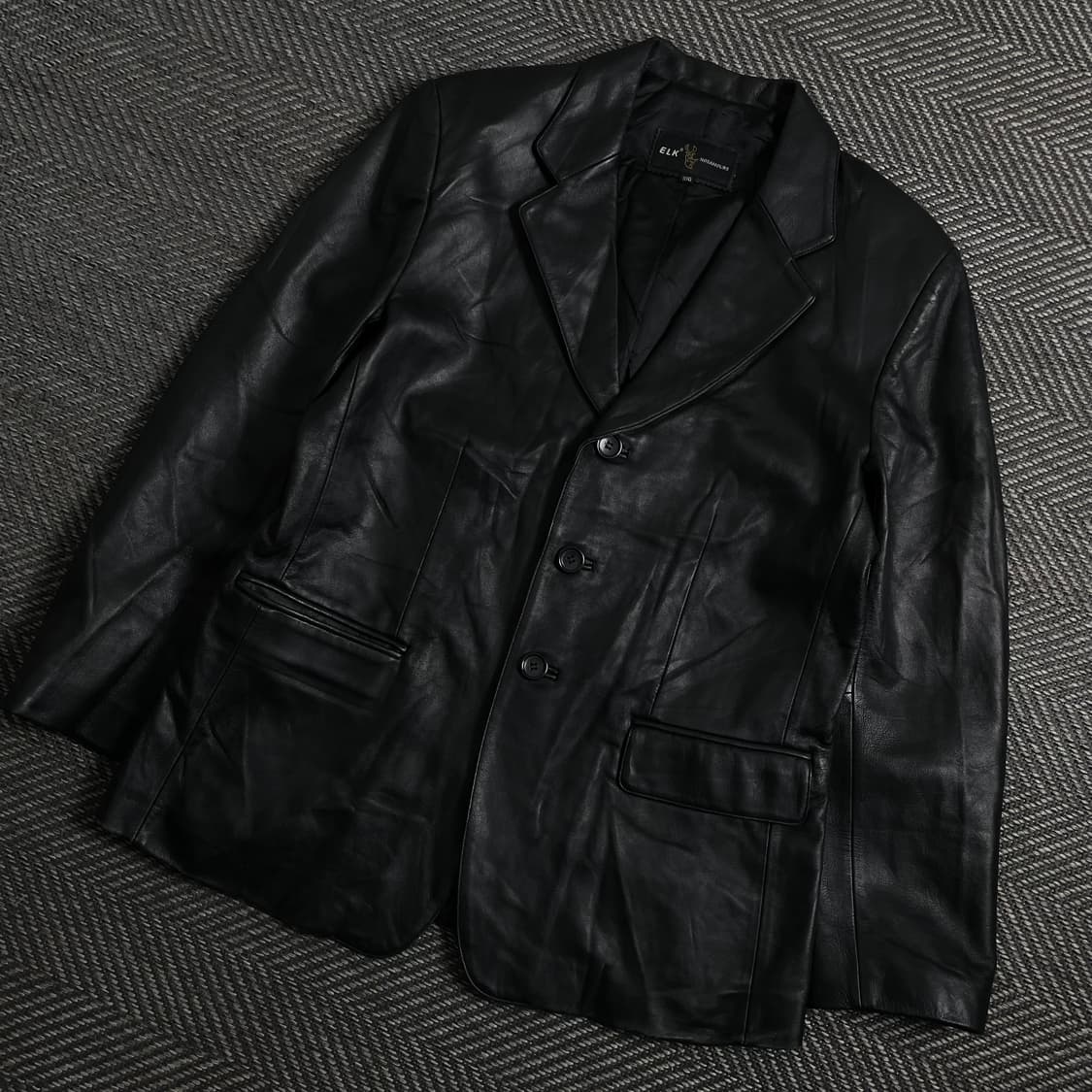 ELK NOSAMOURS 램스킨 가죽 블레이저 블랙 y 4405 상품이미지1